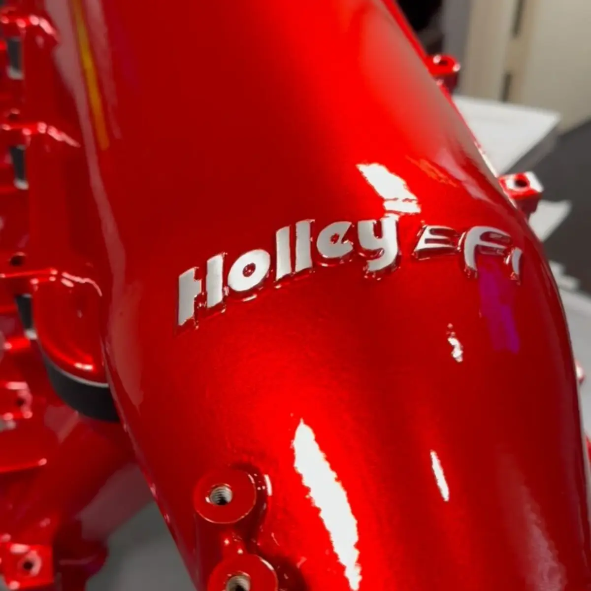Holley hi-ram intake powder coated in Illusion Wild Copper