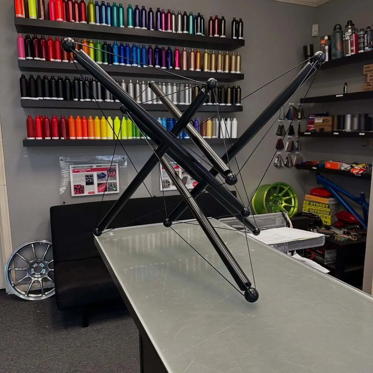 Table base powder coated Matte Black