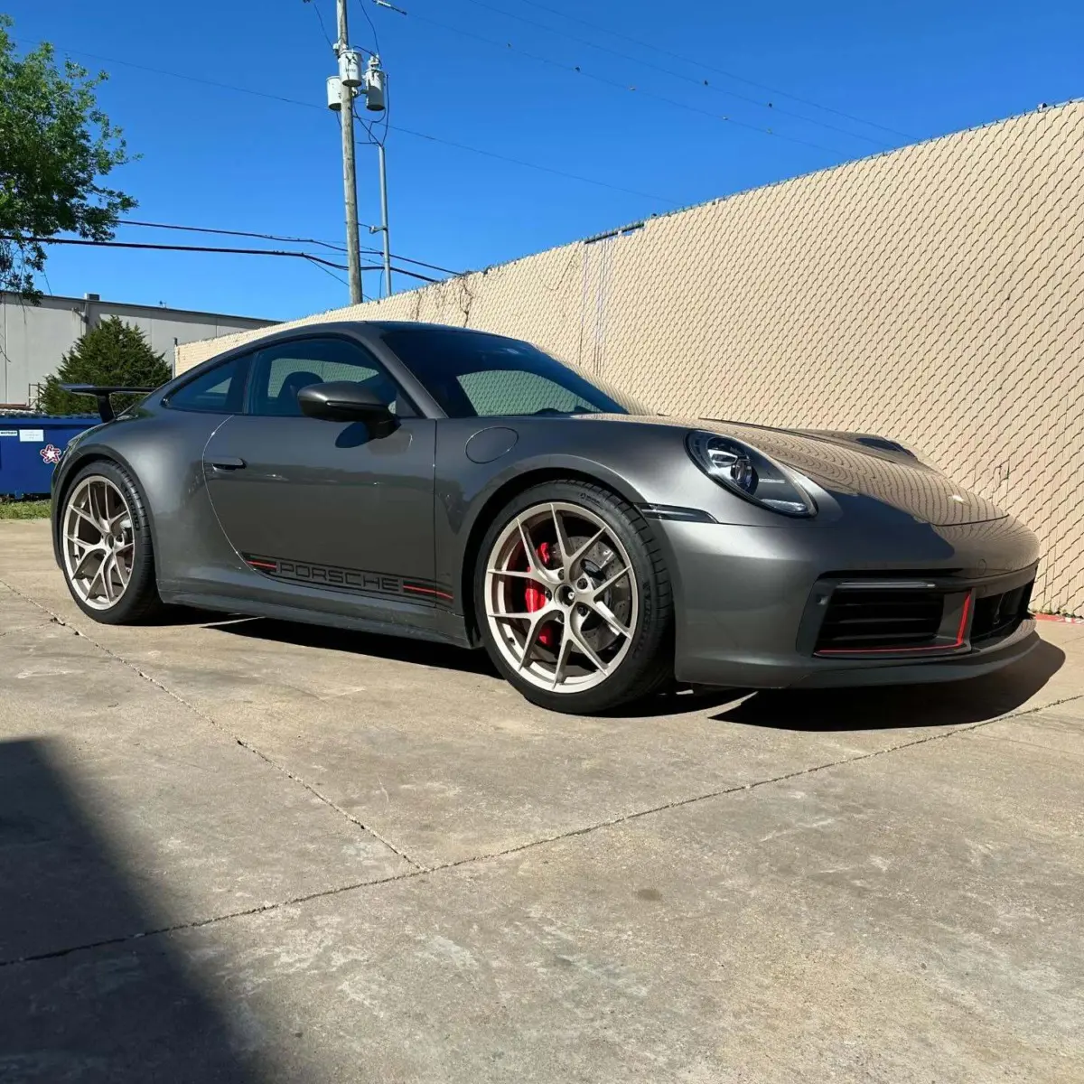 Porsche 911 Carrera wheels refinished in Performance Gold with Satin Clear