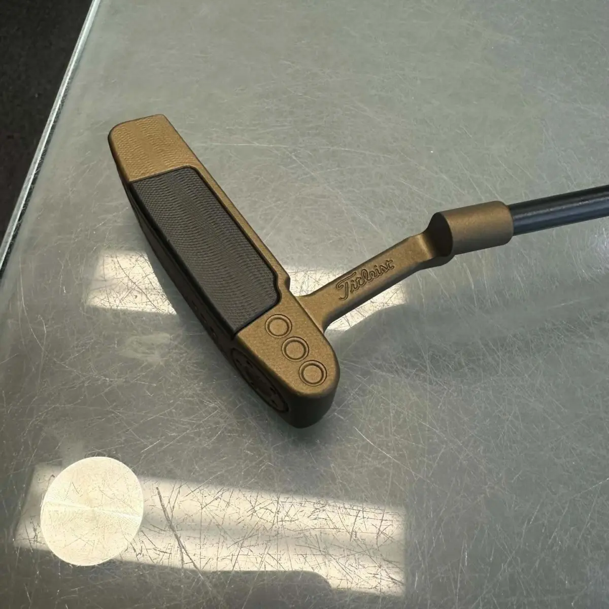 Titleist putter refinished in Burnt Bronze and Graphite Black Cerakote