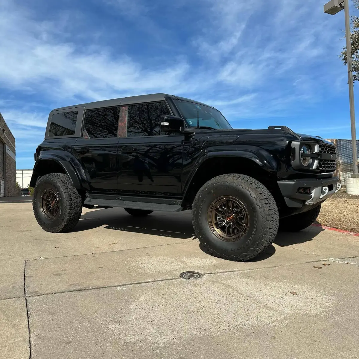 2023 Ford Bronco Raptor wheels powder coated in Bronze Chrome with High Gloss Clear for @2j_who