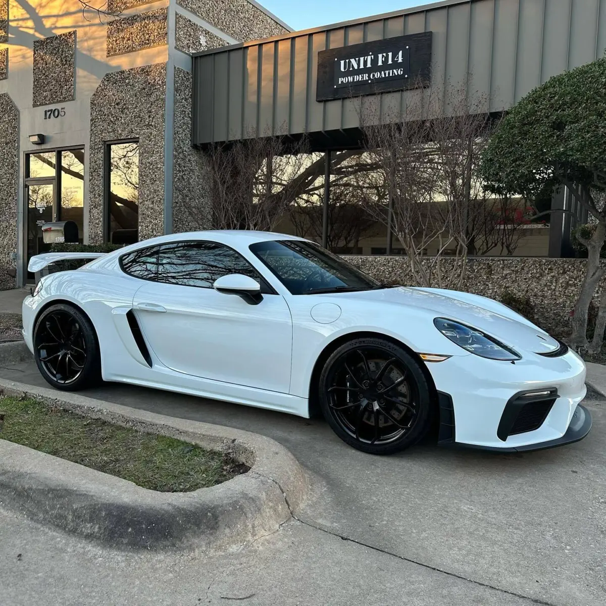 Porsche GT4 wheels powder coated Semigloss Black
