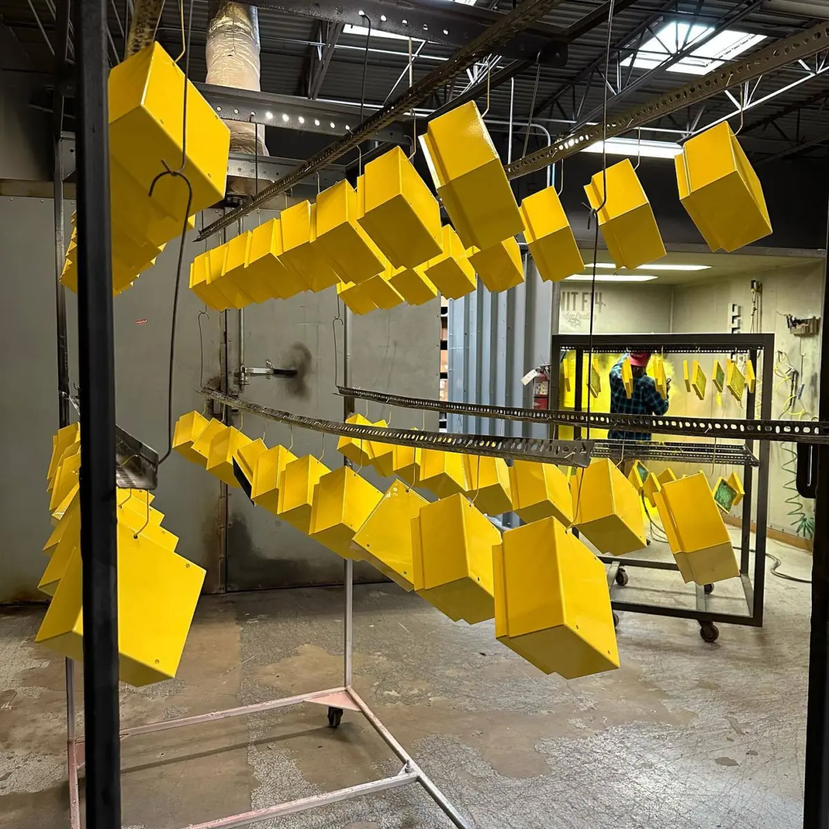 Electrical enclosures refinished in RAL 1018