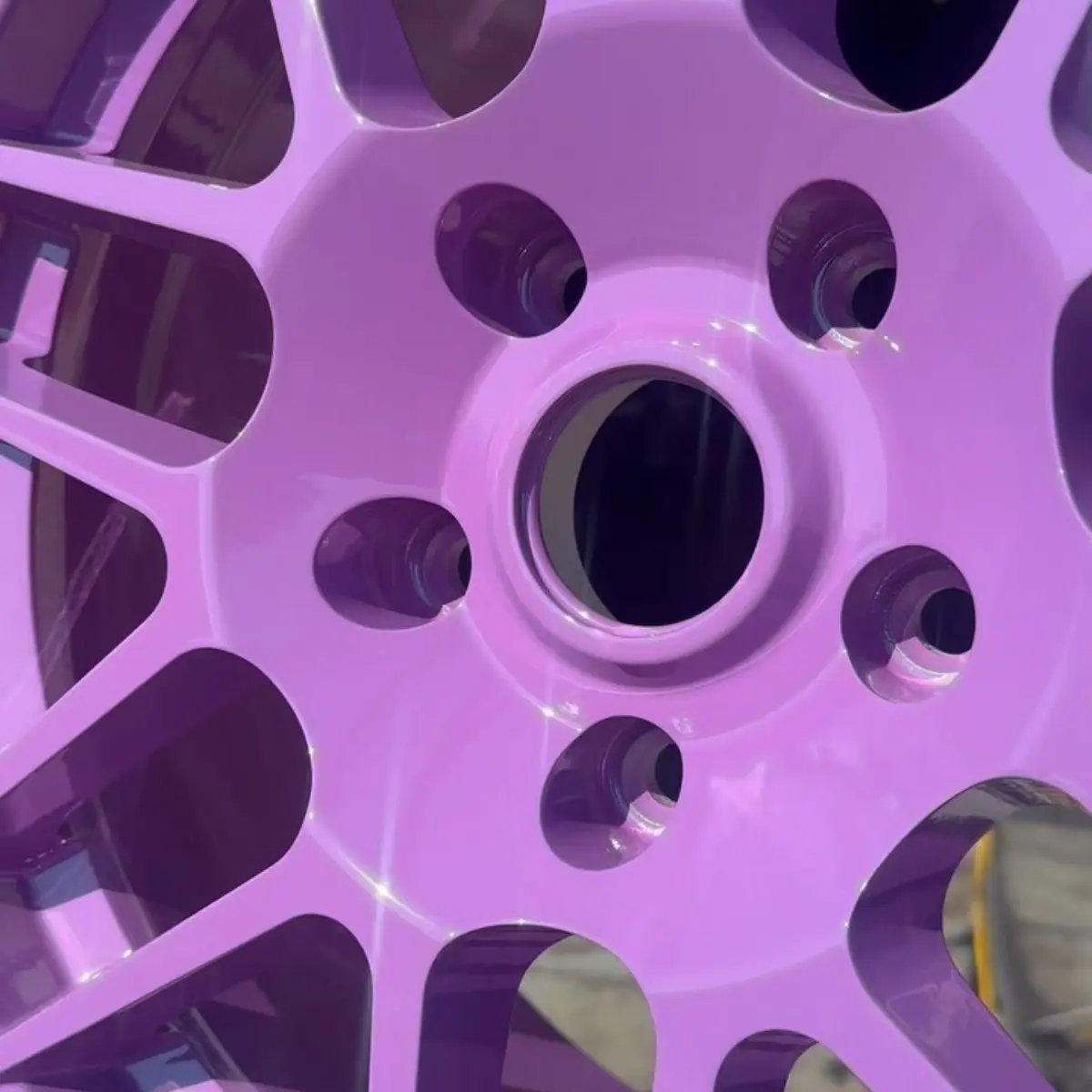 Wheel refinished in CV Purple with High Gloss Clear