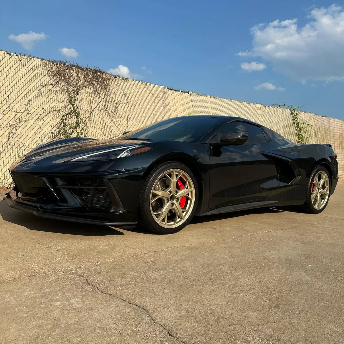 2023 C8 Corvette wheels refinished in Sterling Gold with 50% gloss Clear