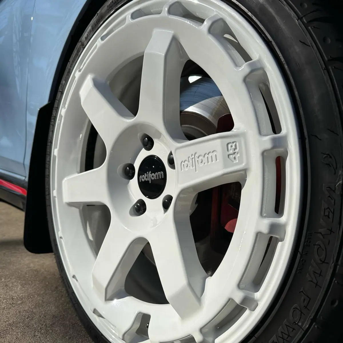 Rotiform wheels refinished in Bengal White