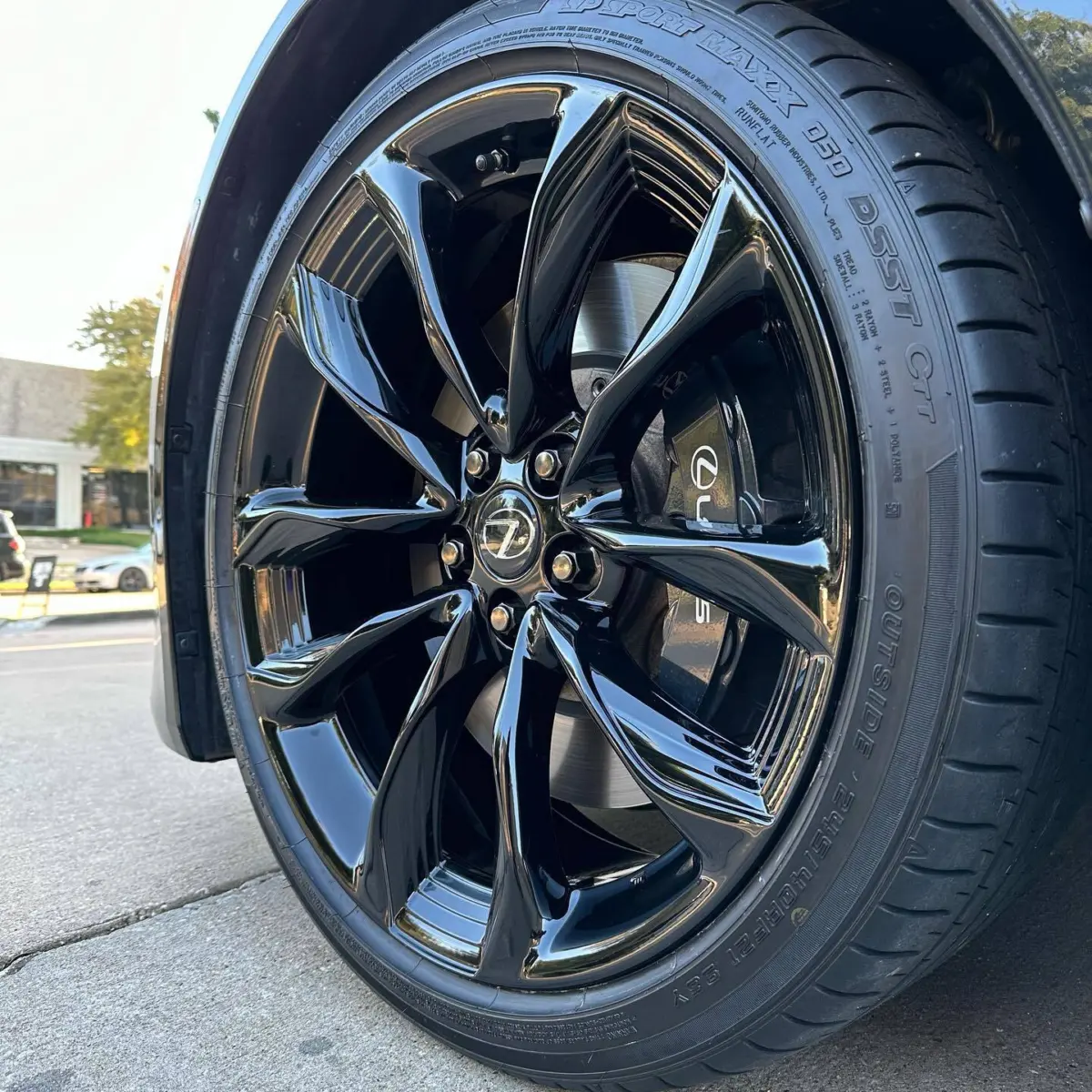 Lexus LC500 wheels refinished in Super Mirror Black
