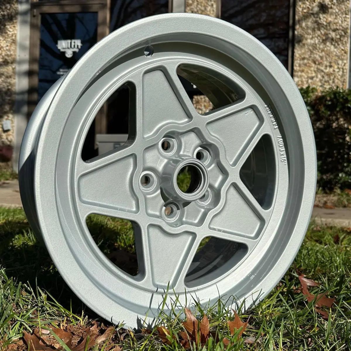 1979 Ferrari 308 gtb wheels refinished in Anodized Silver with High Gloss Clear for the detailing and auto restoration professionals at @apexautoco