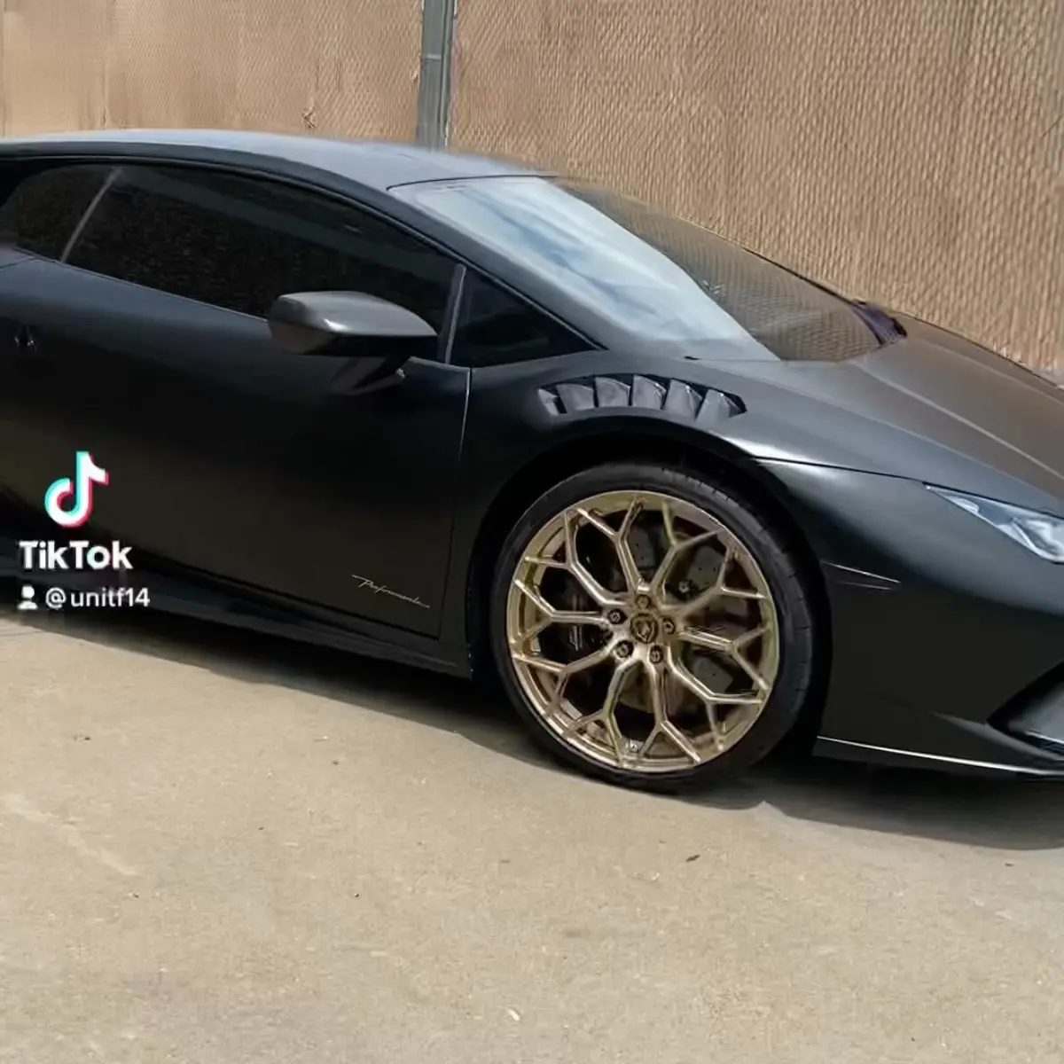 Lamborghini wheels refinished in a Satin Champagne Gold for @jotechmotorsports