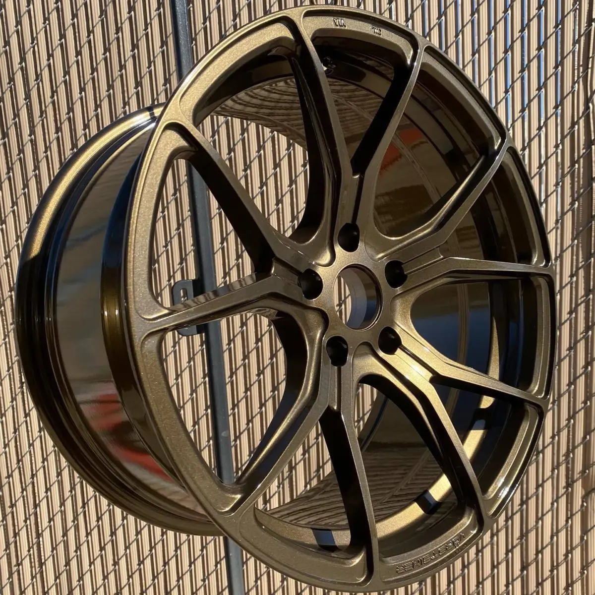 Vorsteiner wheels refinished in a Golden Metalloc Bronze