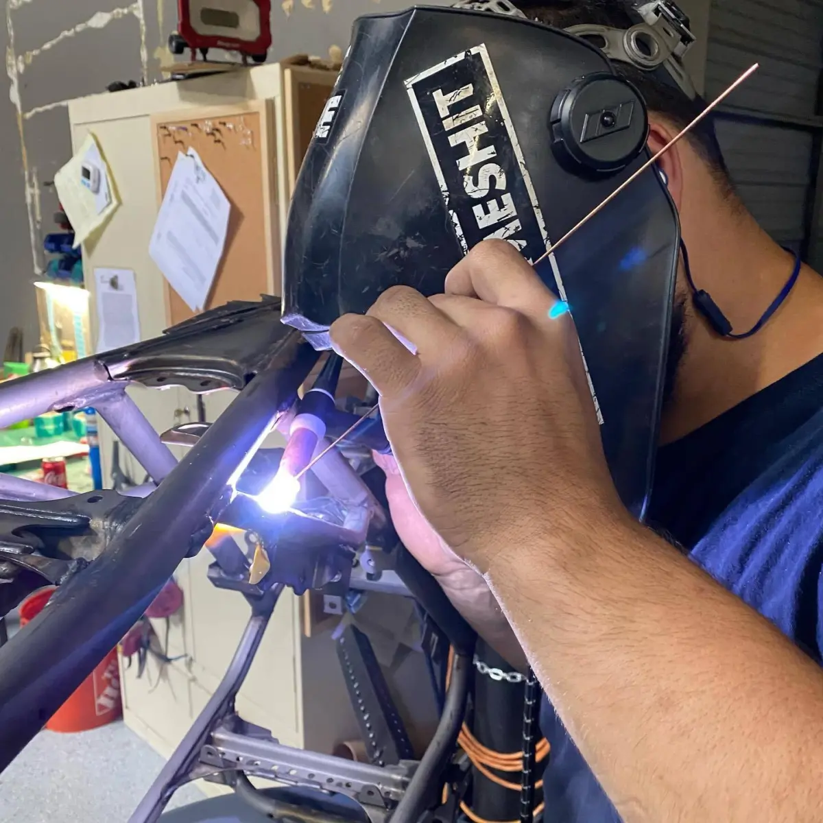 When we find damage or cracks on parts, it would be easy to just coat over it and call it a day. We do everything in our powder to do the job right in the first place. Eric is our veteran on-call welder and does phenomenal work