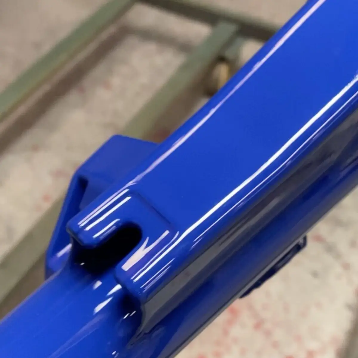 Ruckus parts powder coated in Signal Blue with a High Gloss Clear