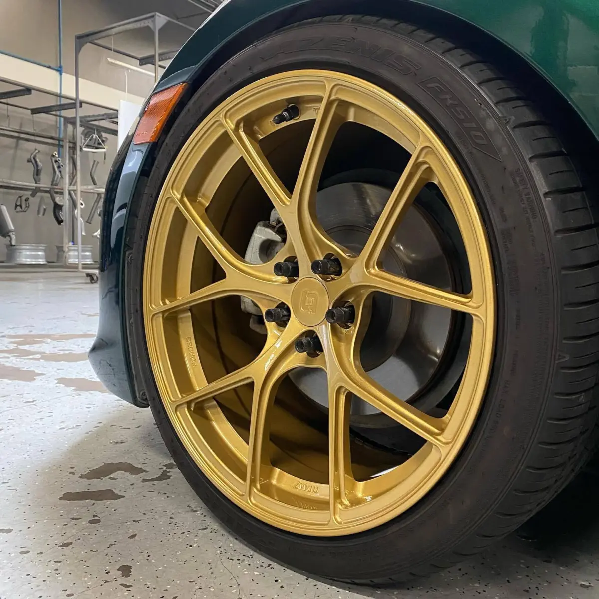 Toyota 86 GT wheels refinished in Starbrite Gold with High Gloss Clear