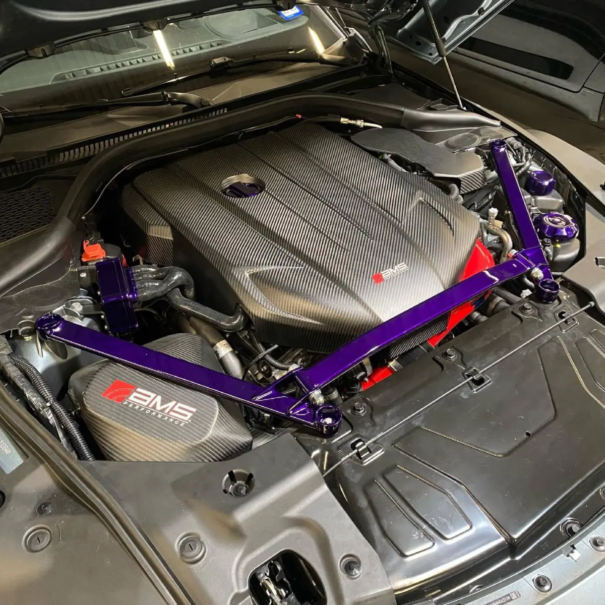 Toyota Supra parts refinished in @prismaticpowders Illusion Purple
