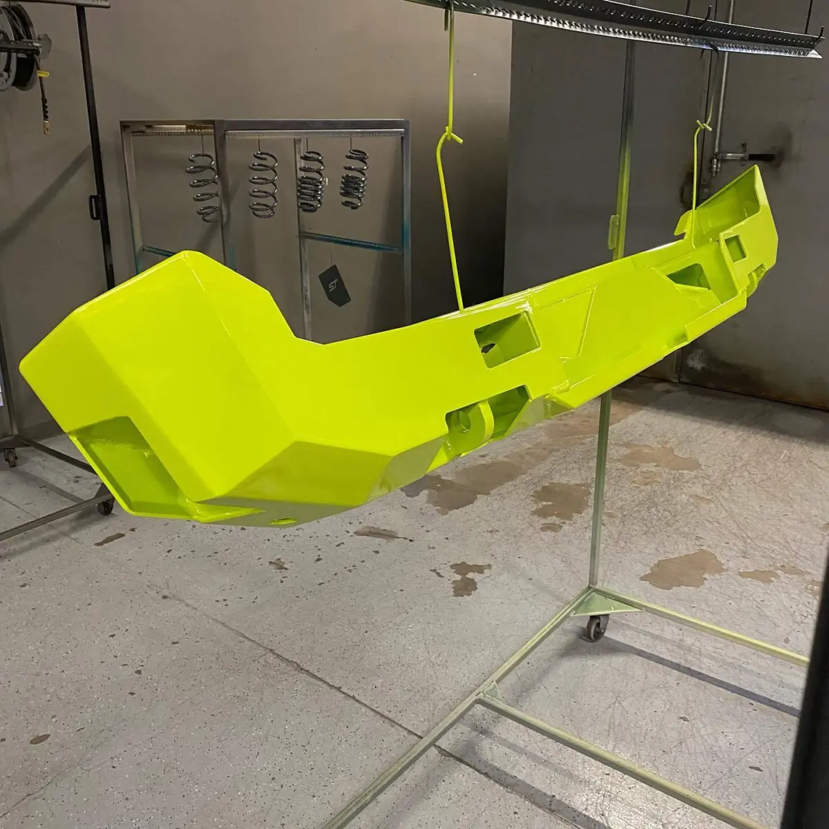 Bumper refinished in Manta Green powdercoat