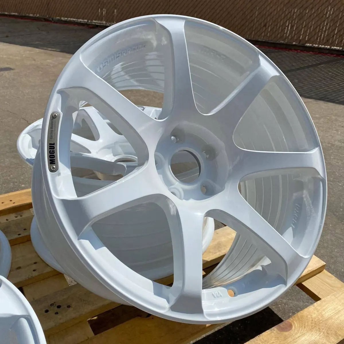 Cosmis Racing wheels refinished in Bengal White