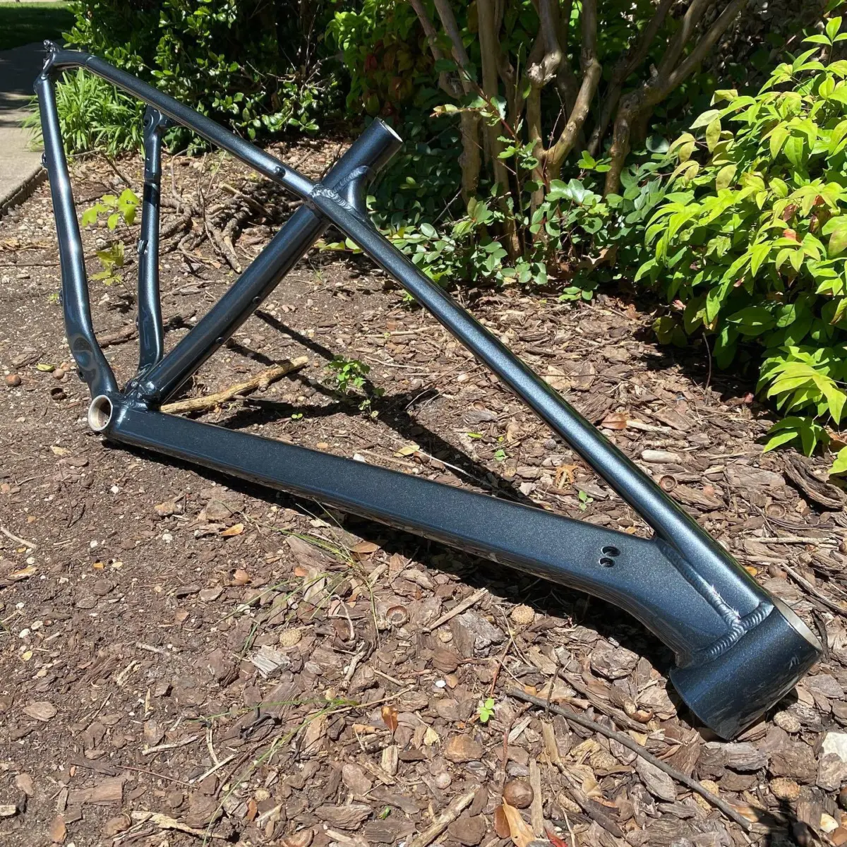 Fuji mountain bike frame refinished in Santana Black