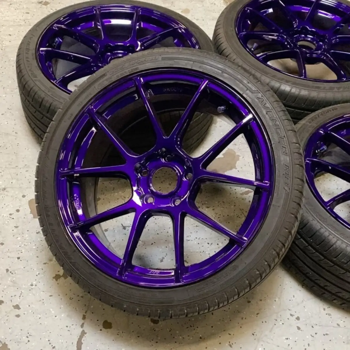 Enkei wheels refinished in Illusion Purple for @bikerboy636