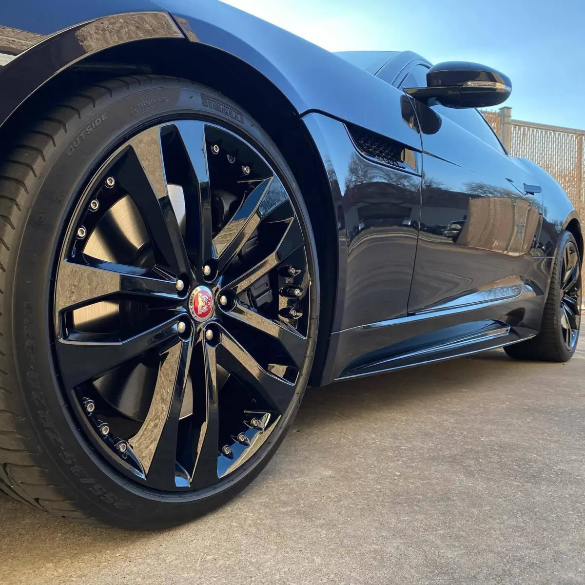 Jaguar F-Pace wheels refinished in Super Mirror Black
