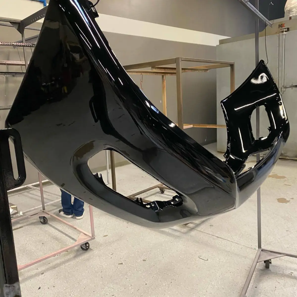 Dodge Ram bumper refinished in Wet Black