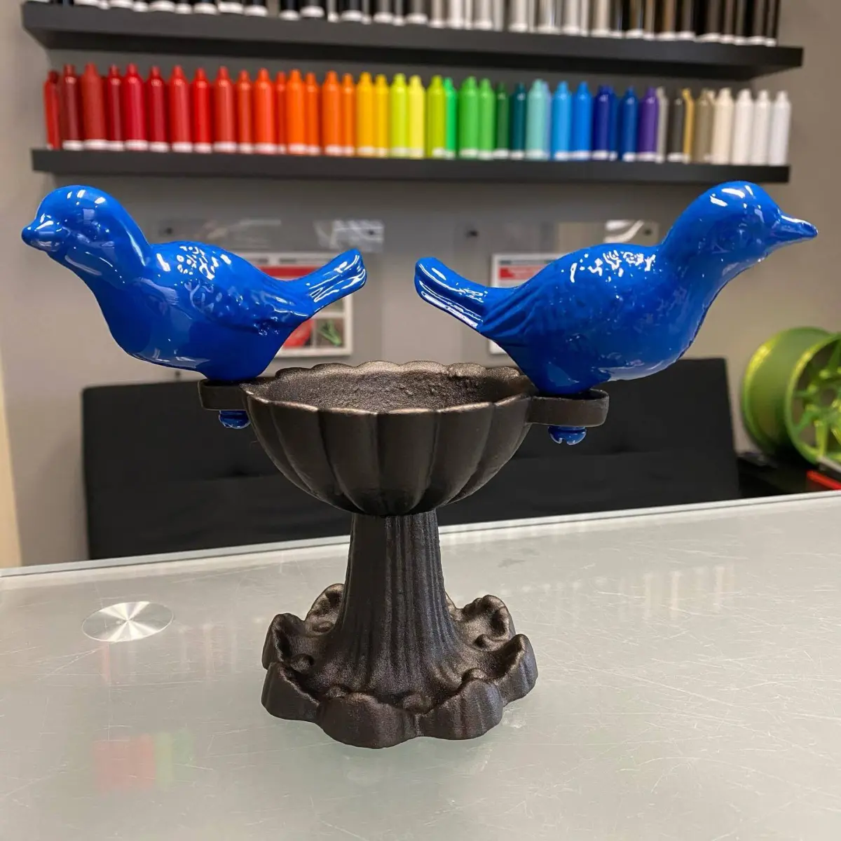 Bird bath topper in Oil Rubbed Bronze and RAL-5005