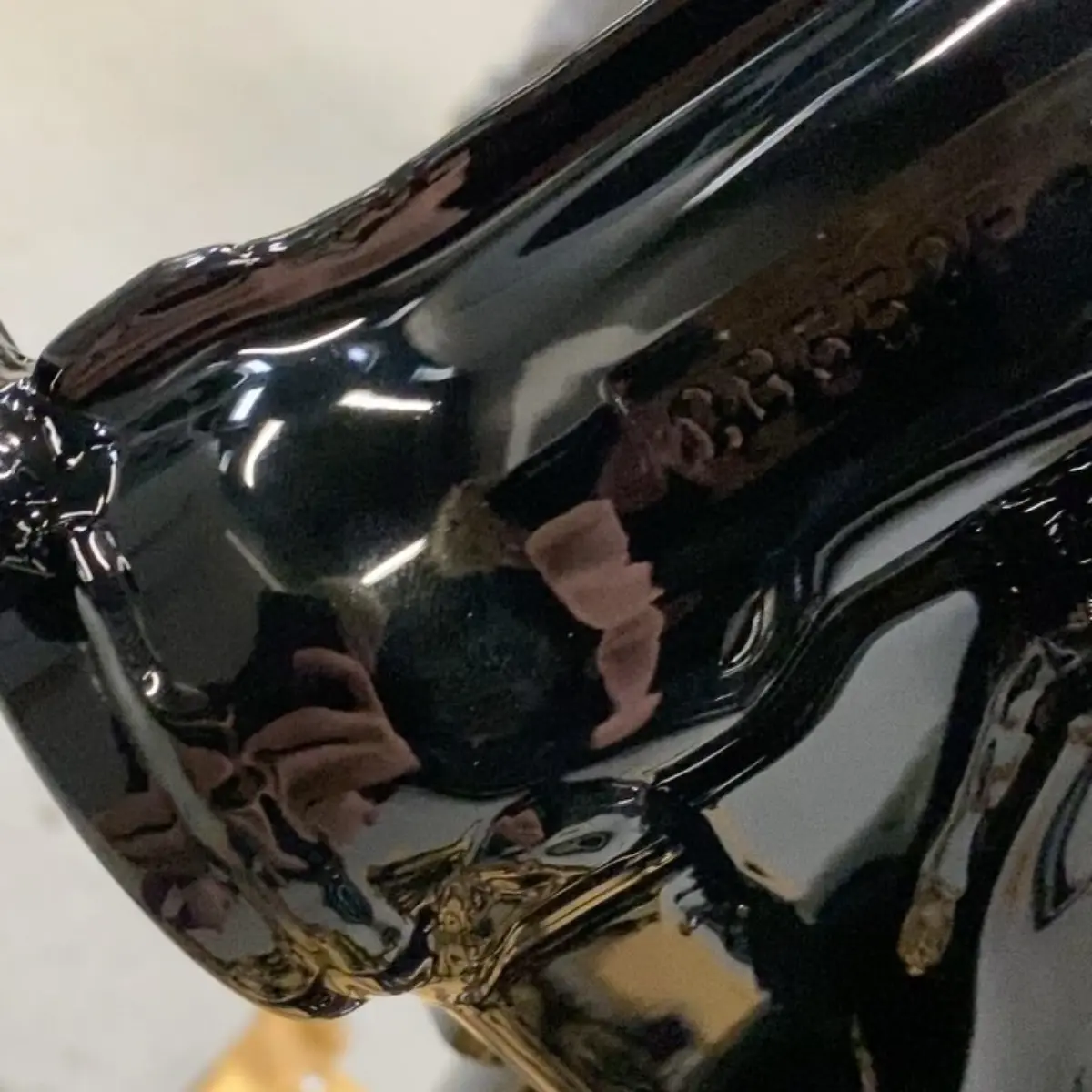 Honda CB550 motorcycle frame refinished in Wet Black