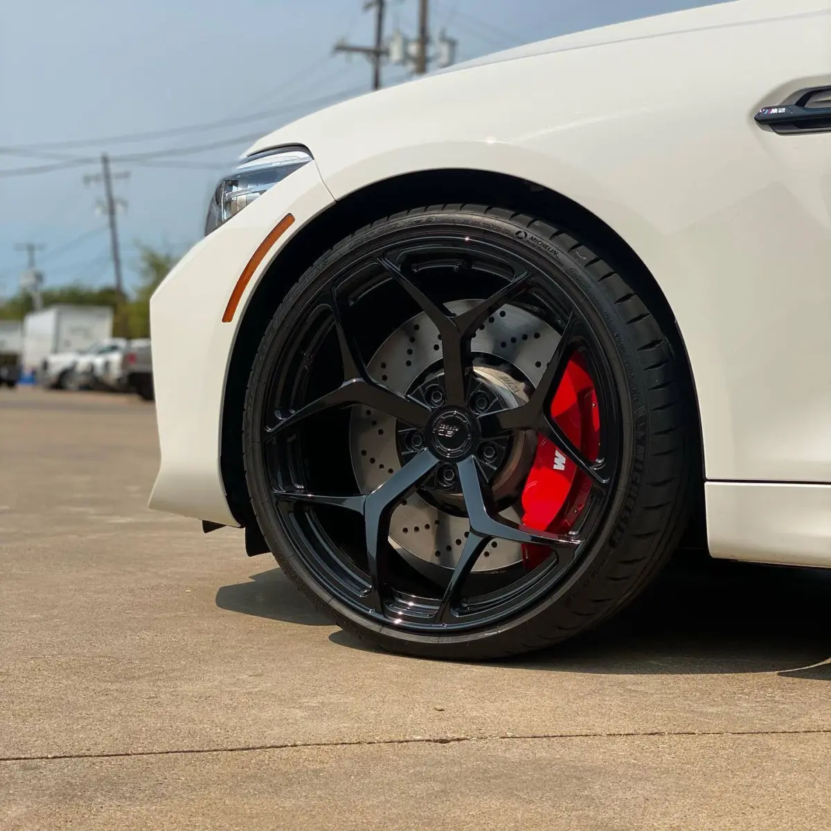 2020 BMW M2 with powder coated wheels and brake calipers. Wheels ceramic coated by our partners @the_detail_lab_tx