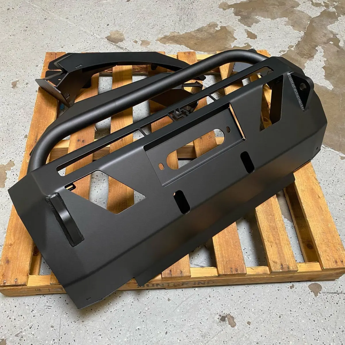 C4 fab bumper powder coated texture black