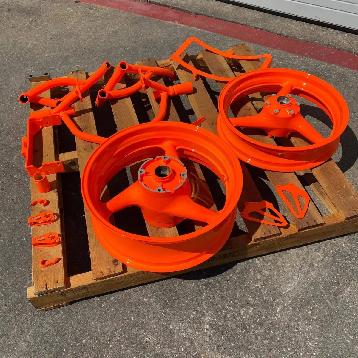 Honda F4i parts in a 3-stage Fluorescent Orange
