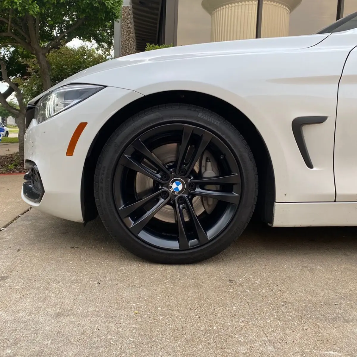 BMW 435i wheels refinished in Semigloss Black