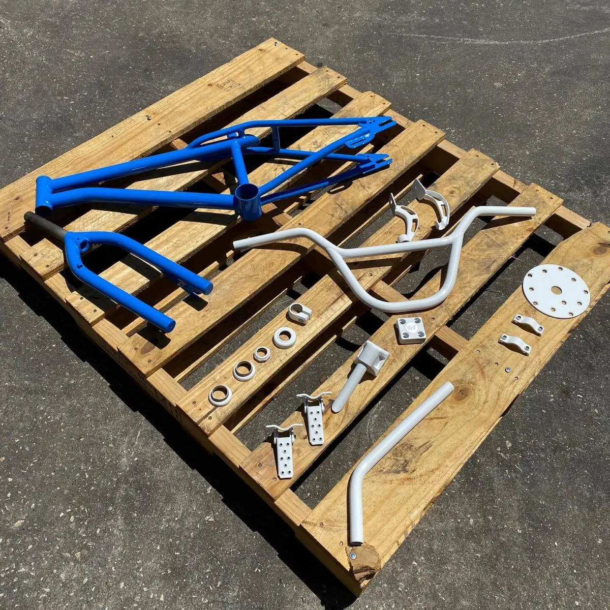 1986 GT World Tour Dyno Mike refinished in Play Boy Blue and Mirror White