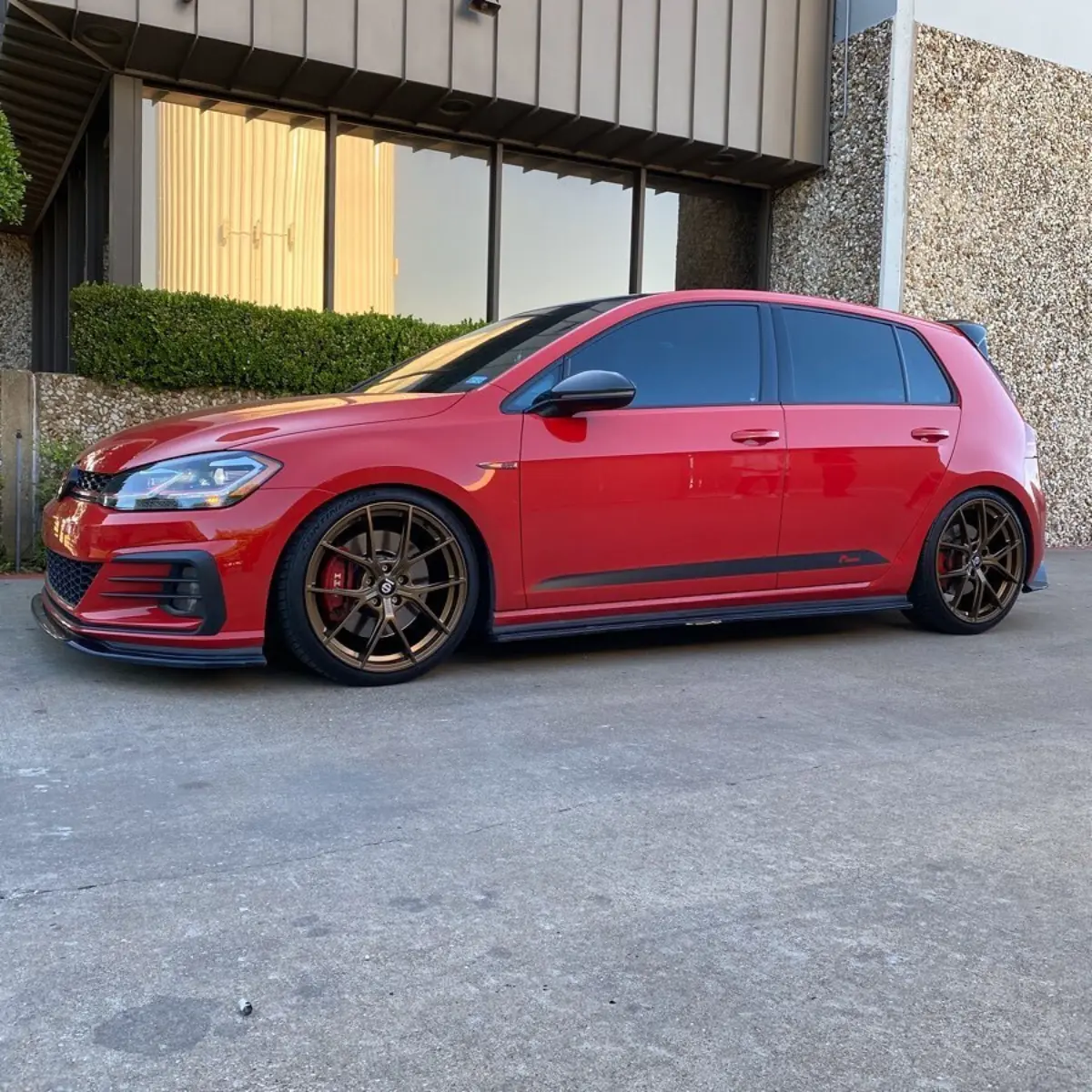 Wheels refinished in our Golden Bronze with Semigloss Clear for a GTI