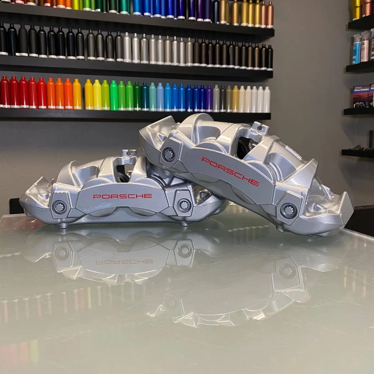 Porsche Calipers refinished in Kromezone