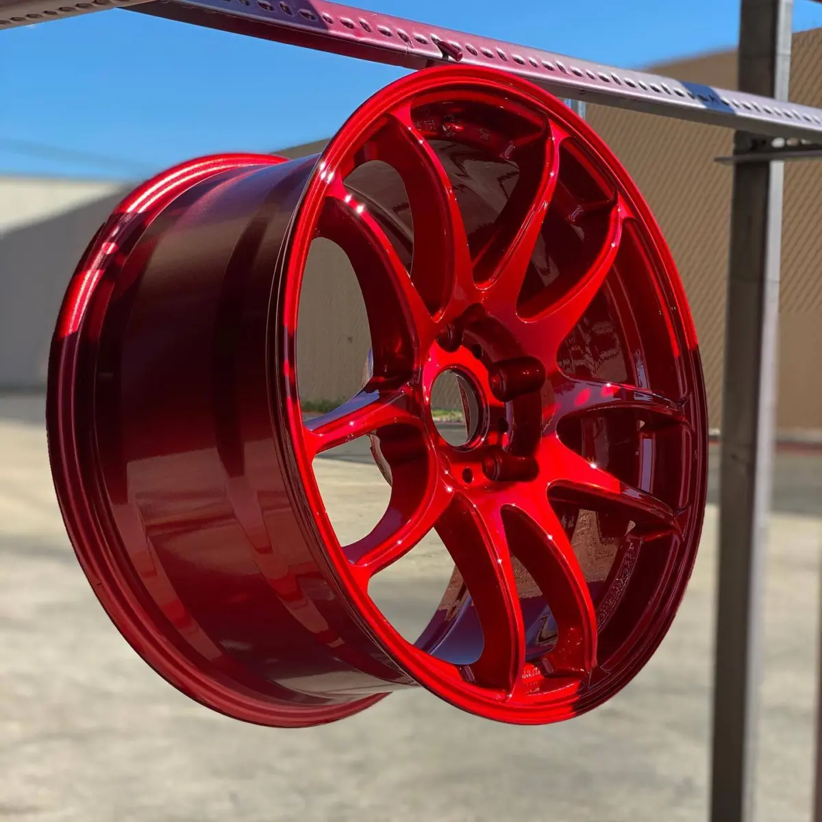 Work Emotion wheels refinished in Lollipop Red for @nomoreb