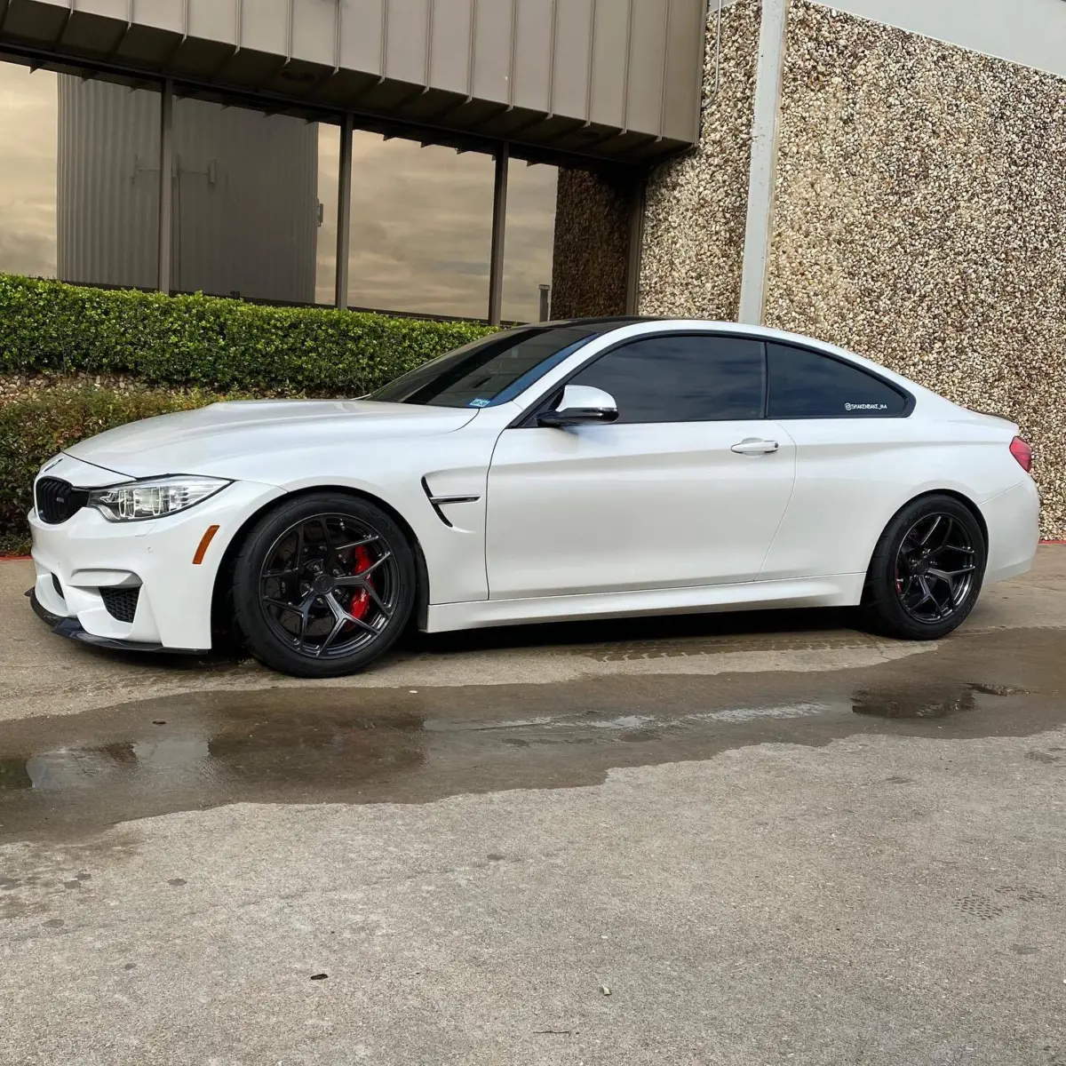 BMW M4 wheels refinished in a Dark Metallic Gunmetal for @shakenbake_m4