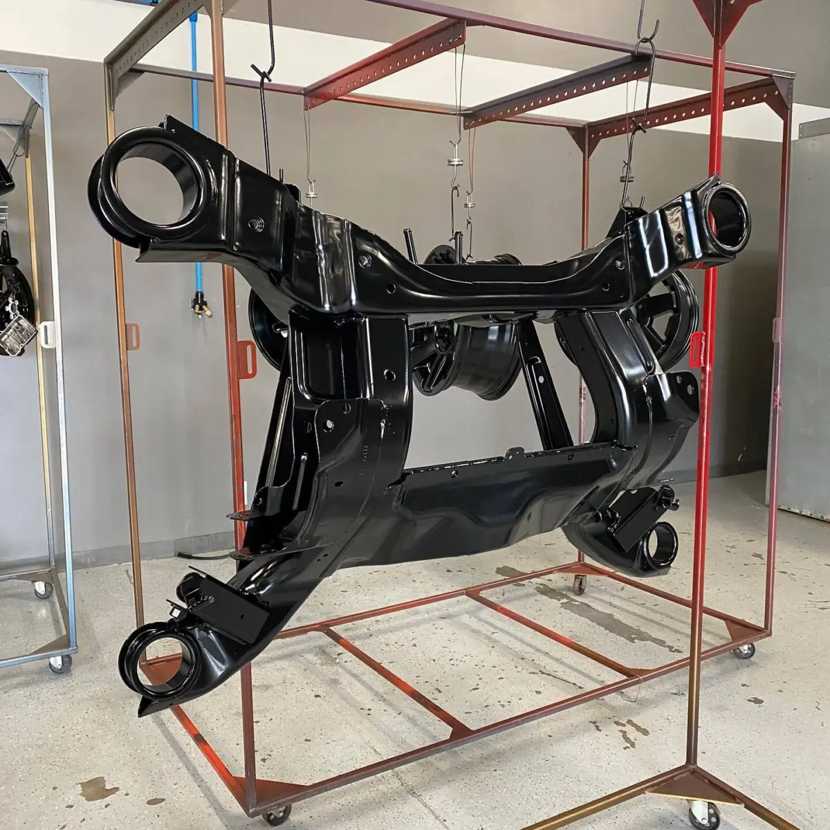 Subframe refinished in Zinc Primer and Semigloss Black
