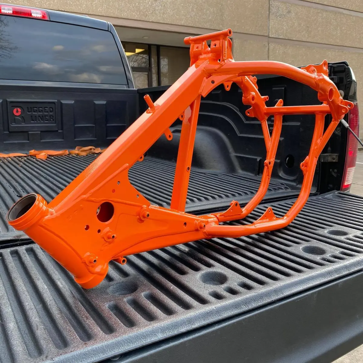 KTM frame refinished in RAL-2004