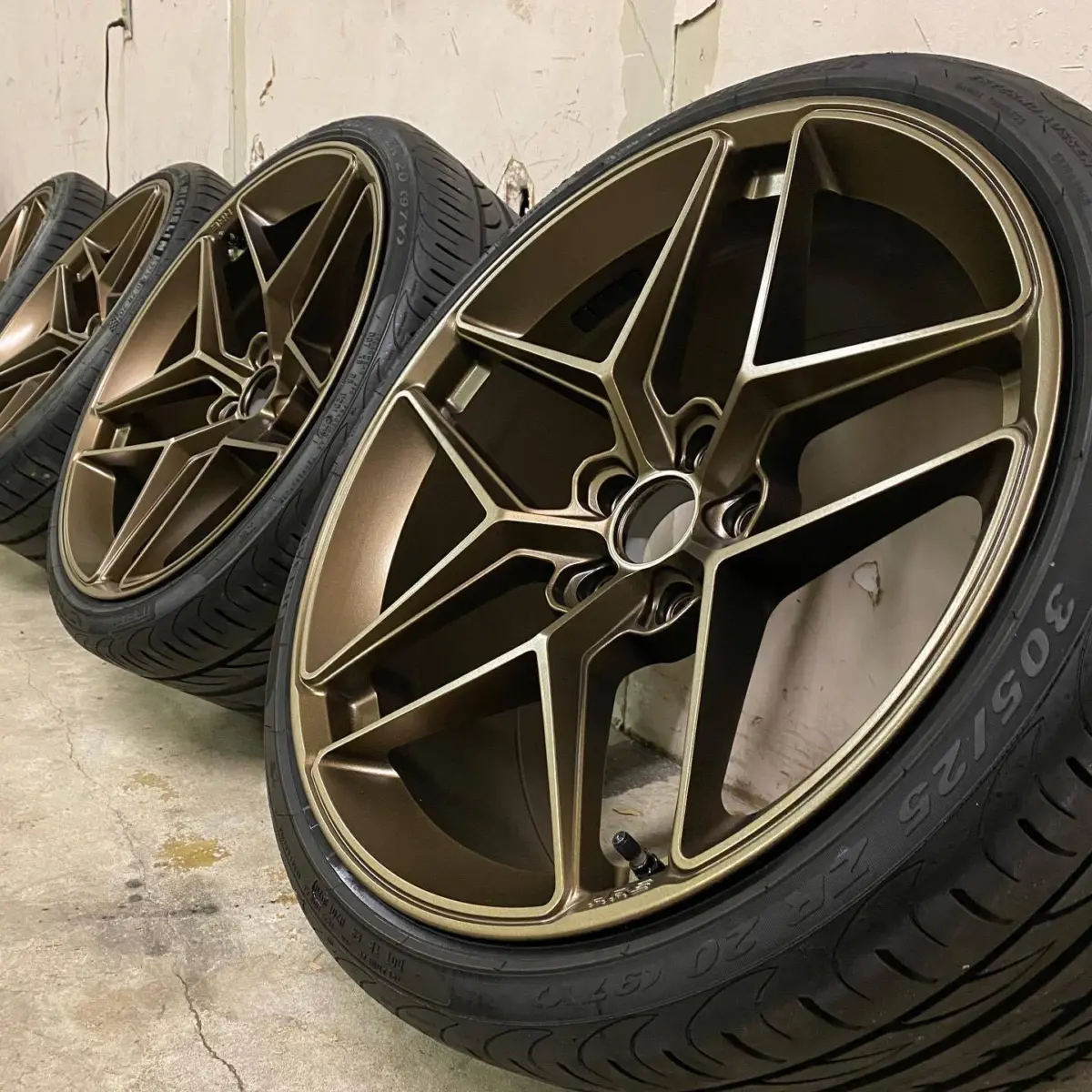 Wheels refinished in Satin Triple Bronze for @jamesnguyener