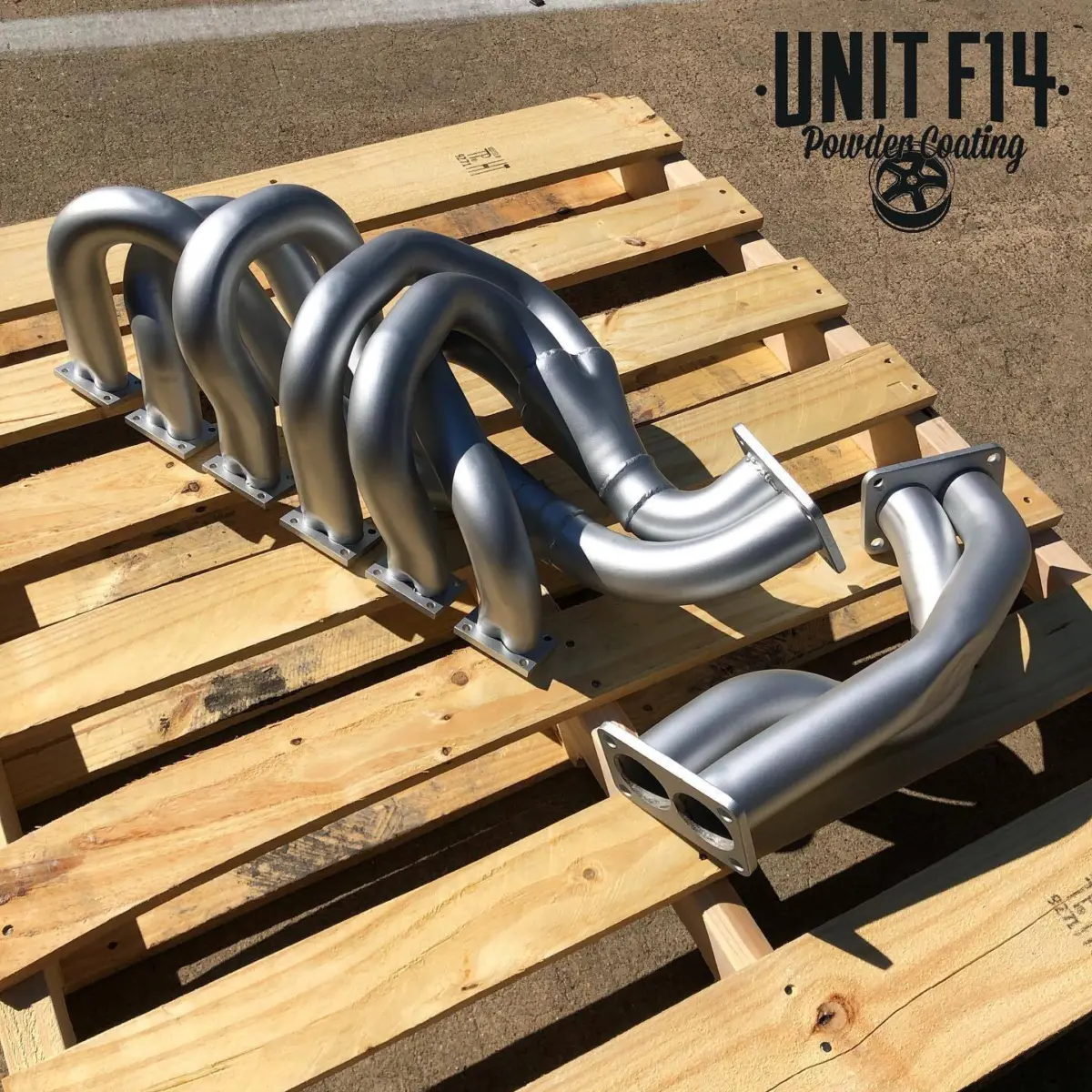BMW M1 headers refinished in Glacier Silver