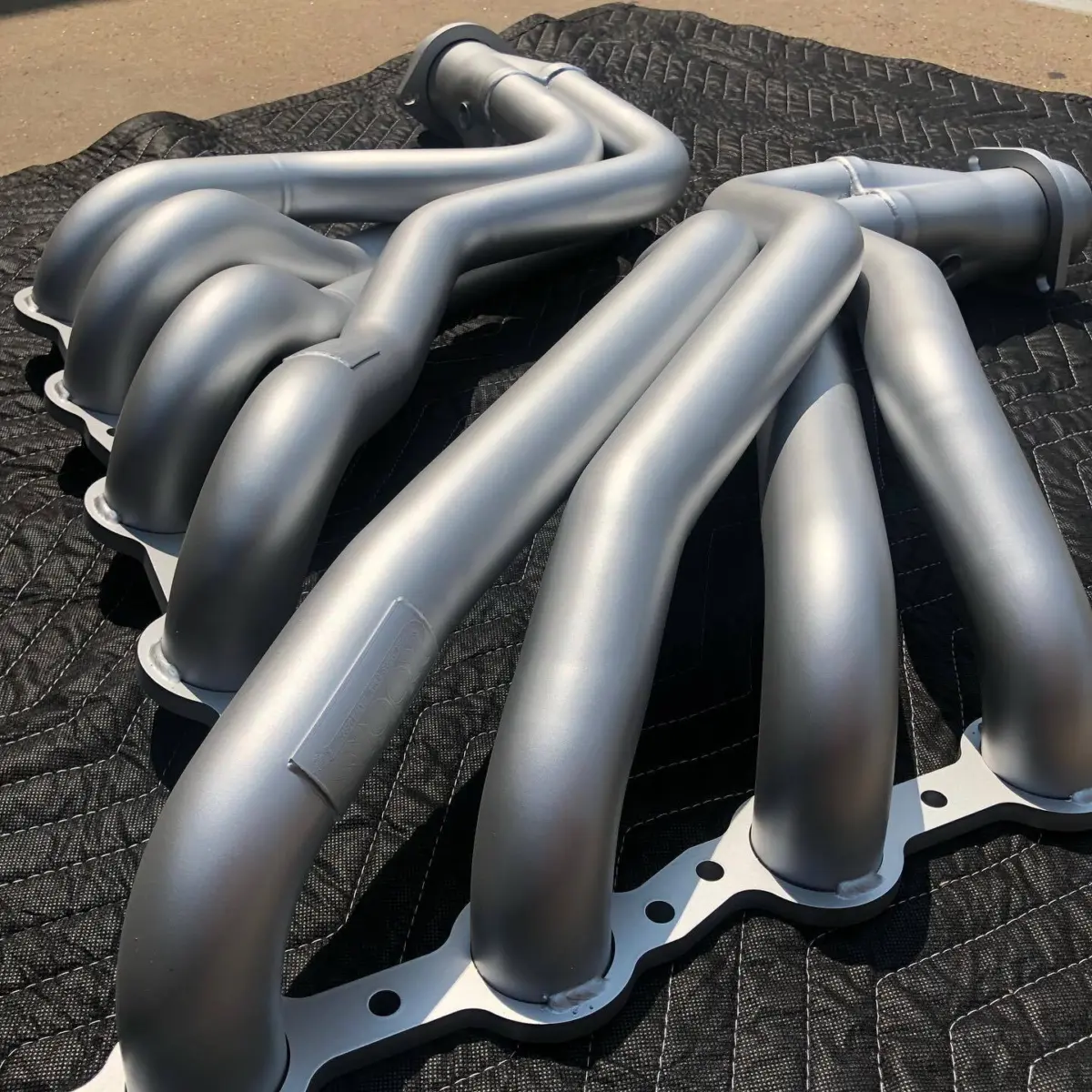 Kooks headers finished in Glacier Silver Cerakote for exhaust systems
