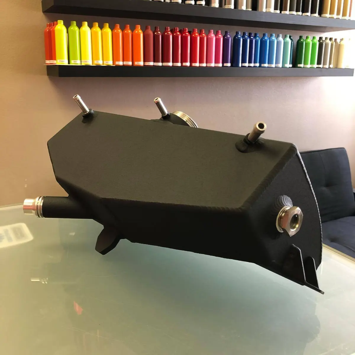 Mishimoto coolant reservoir finished in Texture Black