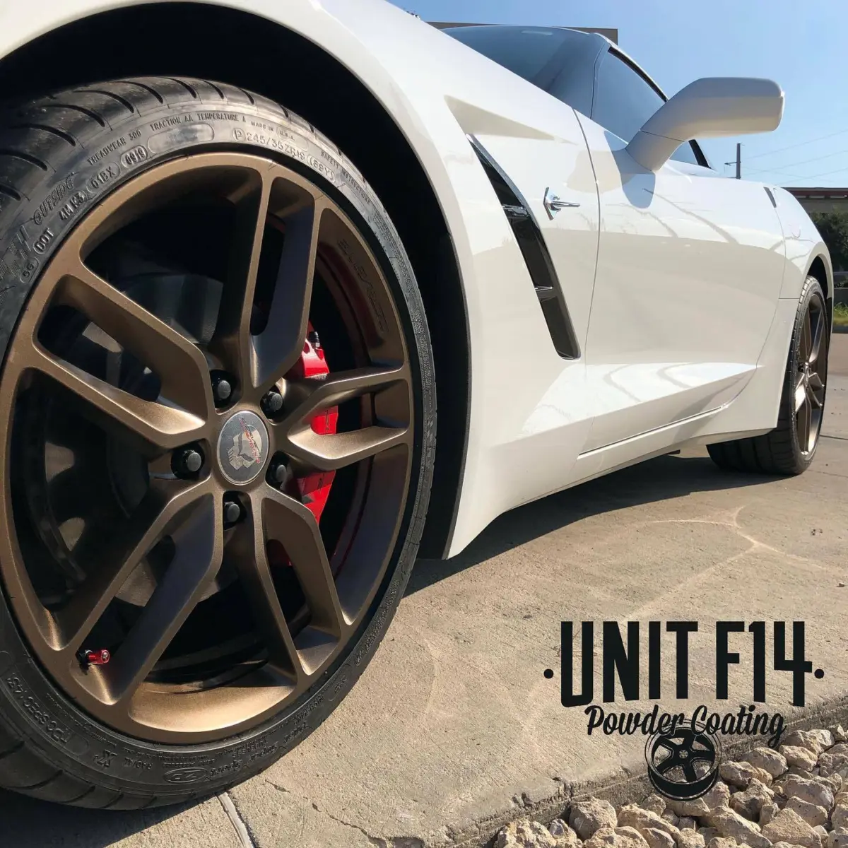 2019 Corvette Stingray wheels refinished in a Satin Golden Bronze for @carlitosgueyyy