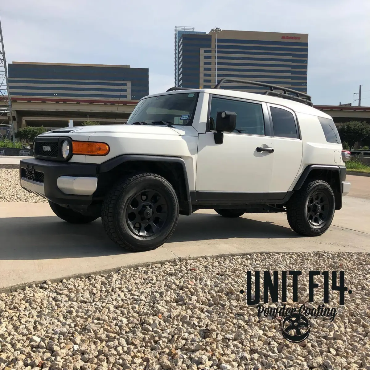 Toyota FJ Cruiser wheels refinished in Denim Black