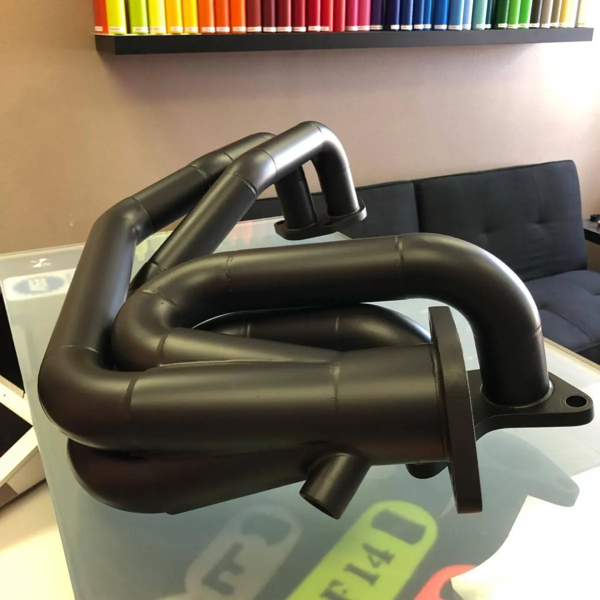 Subaru BRZ headers in Glacier Black Cerakote