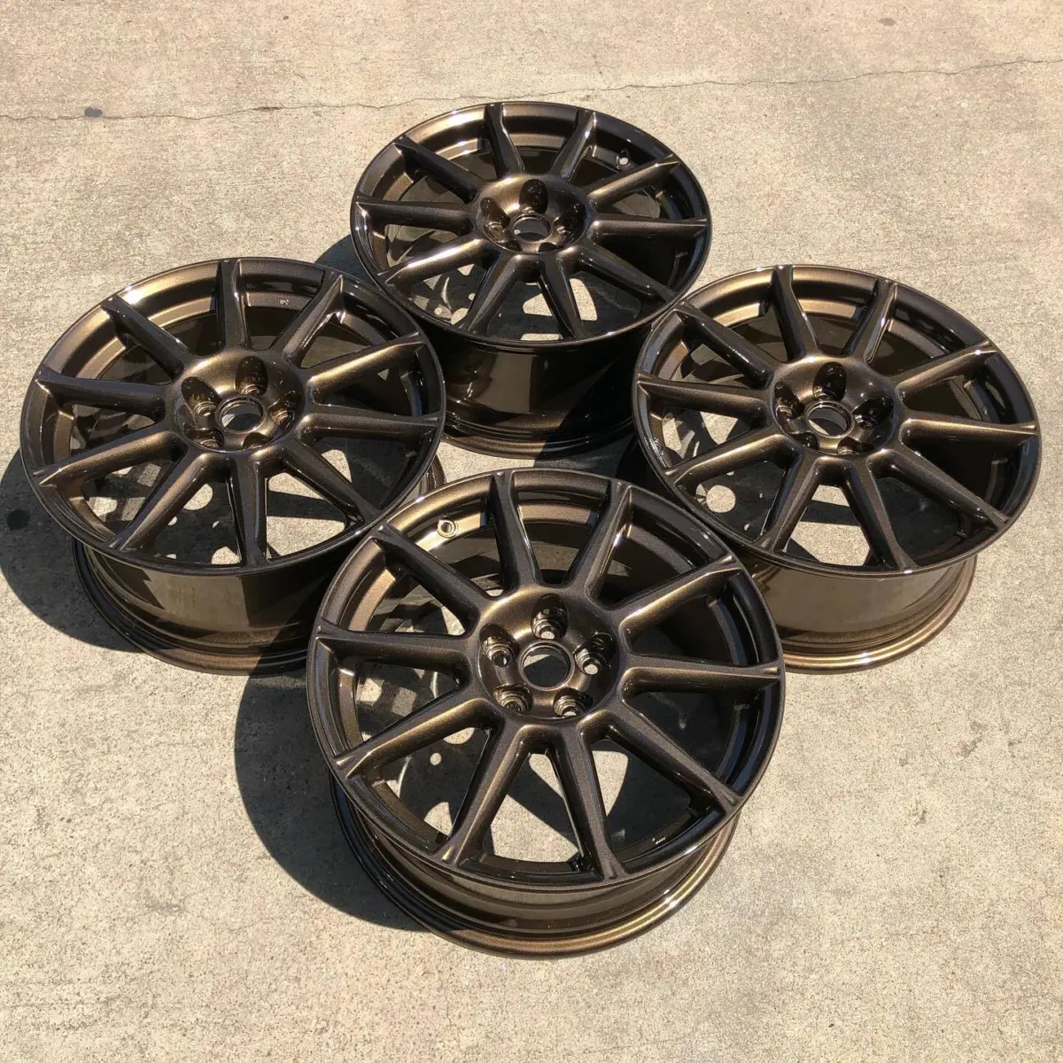 Subaru WRX wheels refinished in Bronze Chrome
