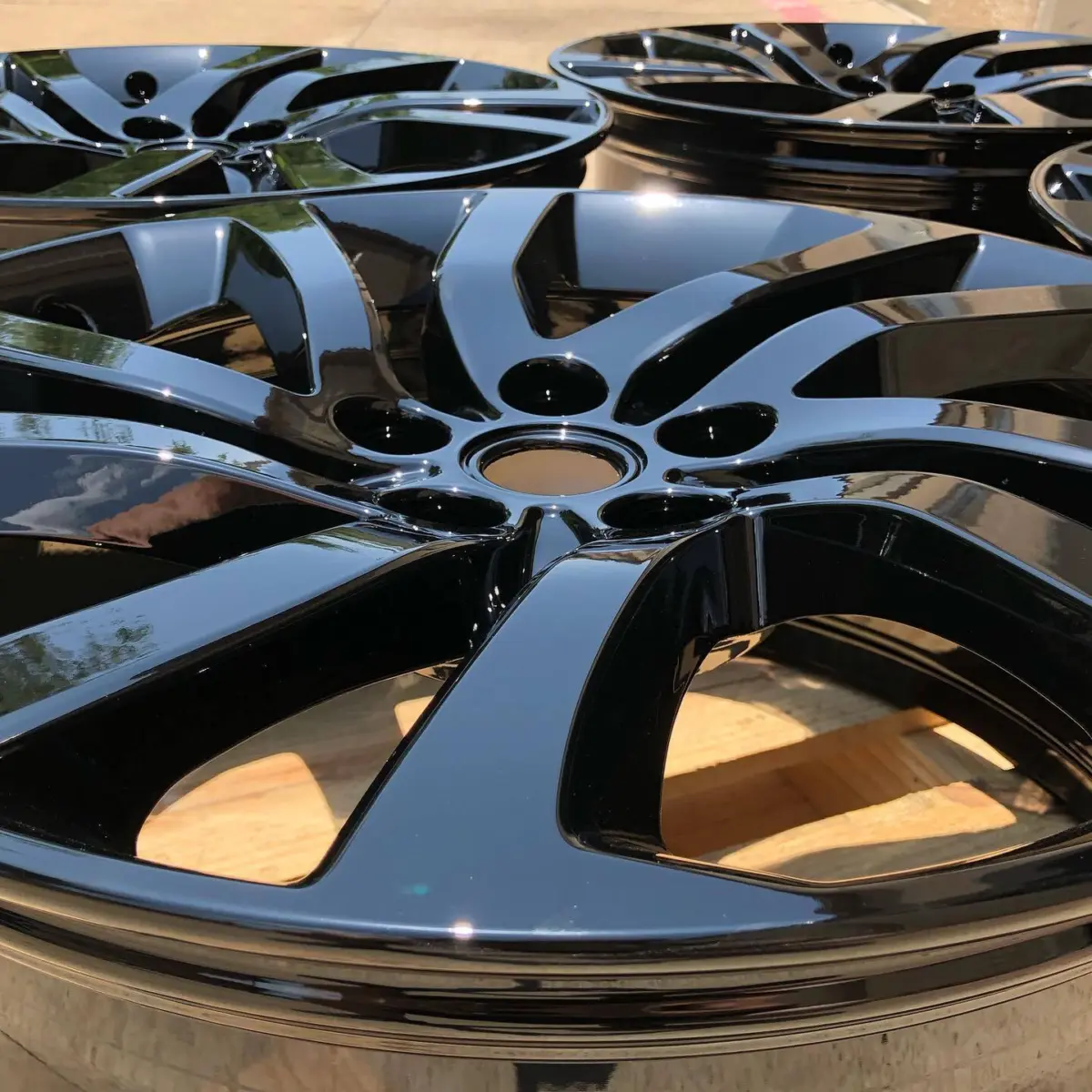 Wet Black on a set of Land Rover wheels