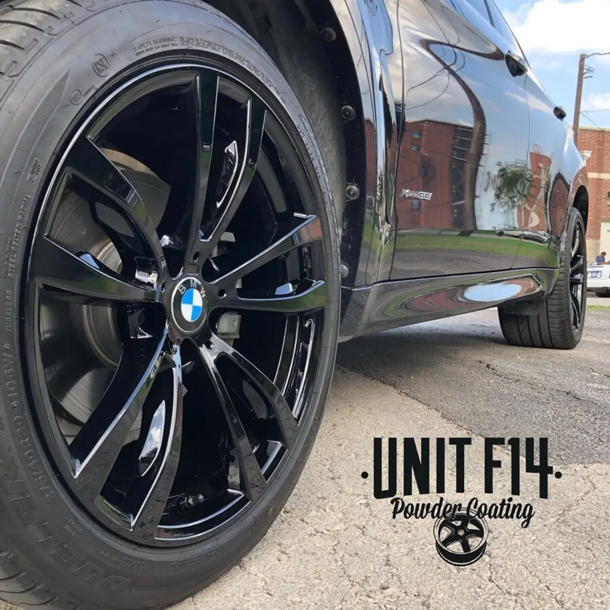 BMW X6 wheels refinished in Wet Black