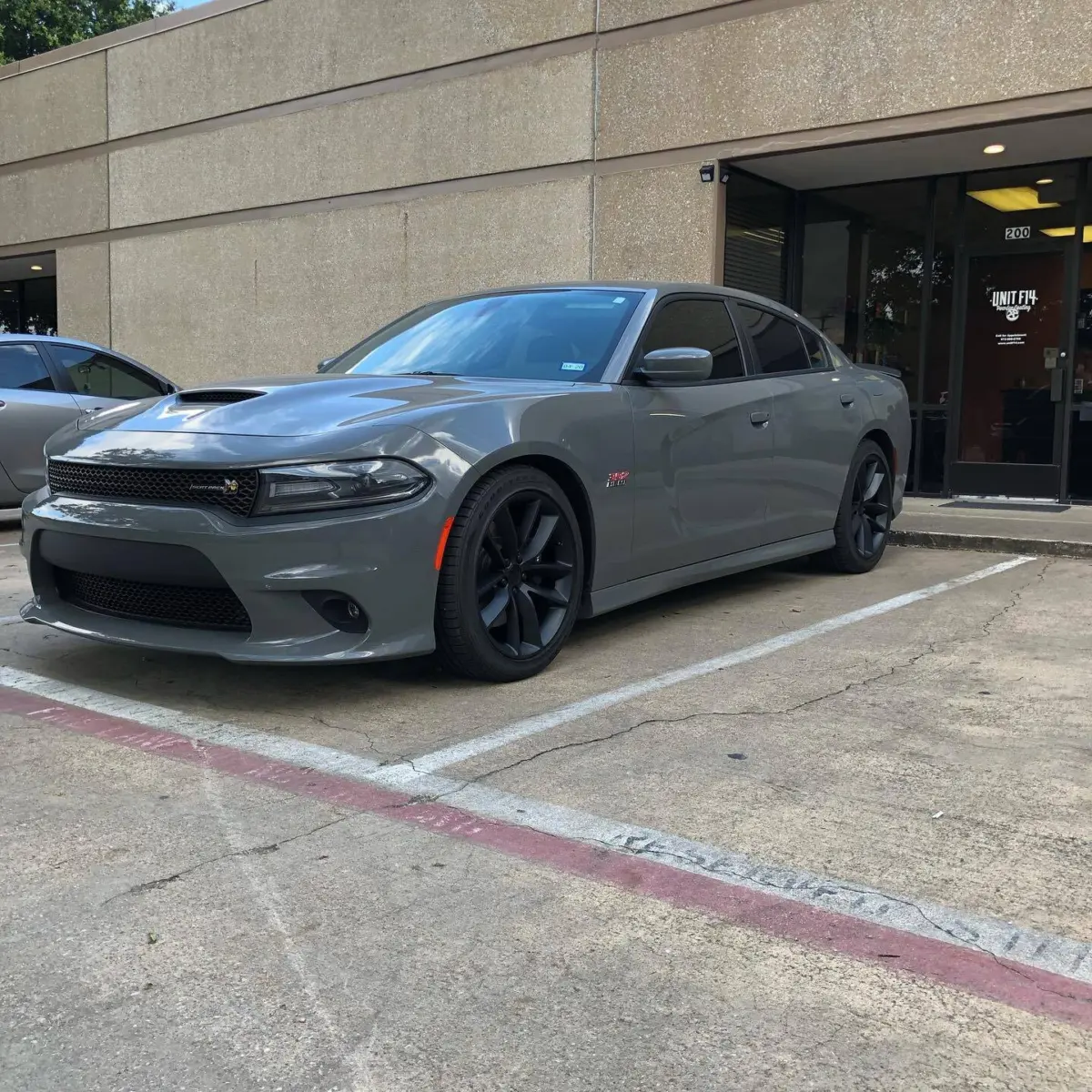 2017 Dodge Charger Scat Pack wheels refinished in Matte Black