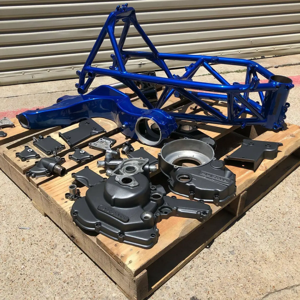 Peeka Blue and Satin Gunmetal for these Ducati parts!