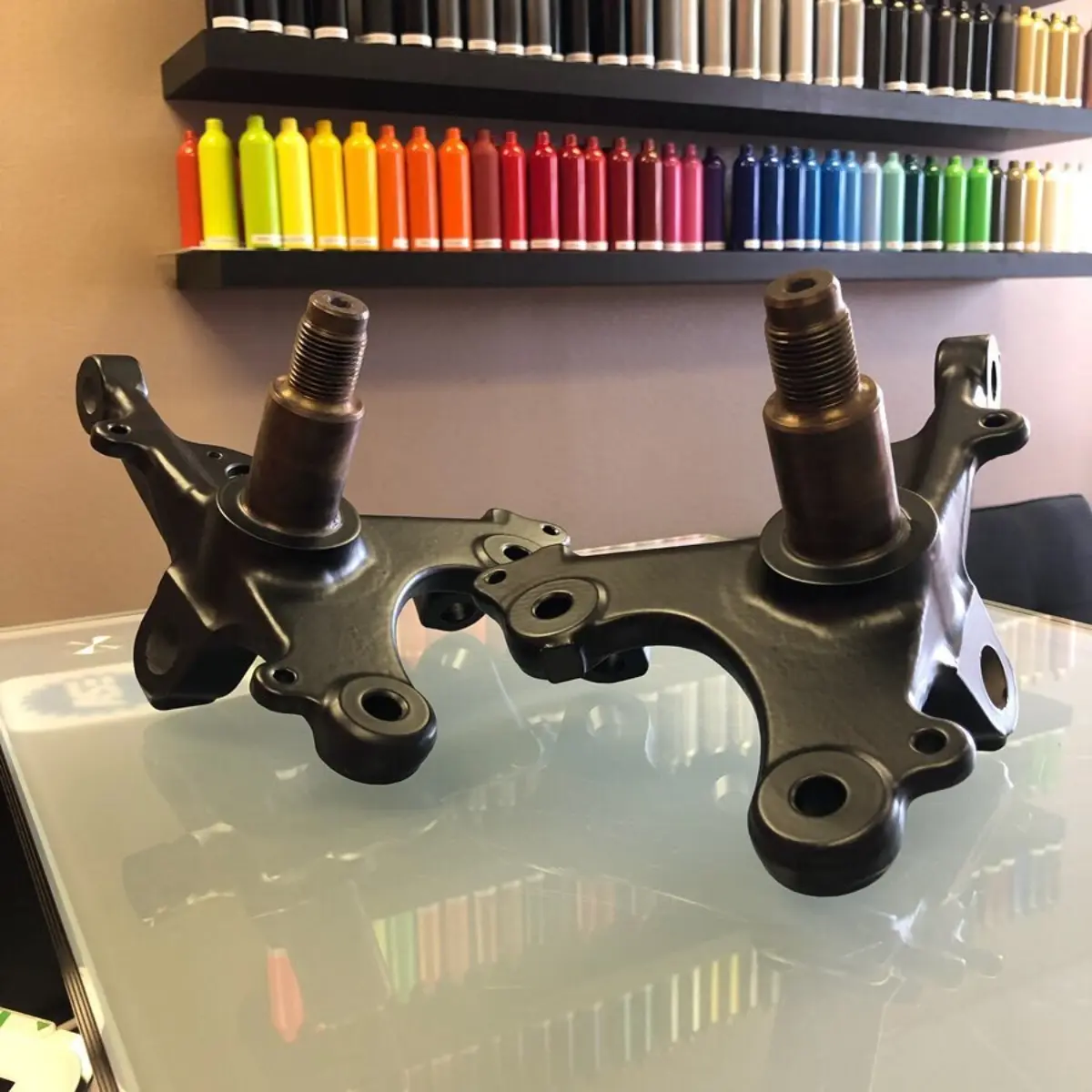 A couple small projects from the last few weeks. We specialize in automotive finishes, custom colors, and small batches. Send us a message about your next project today!